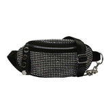 Rhinestone Waist Bag Diamond Fanny Pack Chain Shoulder Crossbody Belt Bags