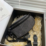 Rhinestone Waist Bag Diamond Fanny Pack Chain Waist Shoulder Crossbody Belt Bags