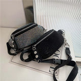 Rhinestone Waist Bag Diamond Fanny Pack Chain Waist Shoulder Crossbody Belt Bags
