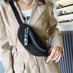 Rhinestone Waist Bag Diamond Fanny Pack Chain Belt Bags