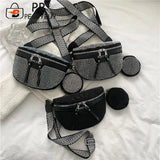 Bling Waist Belt Bag Chest Crossbody Fanny Pack for Shopping