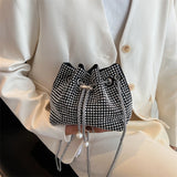 Rhinestone Bucket Handbag for Women Wedding Party