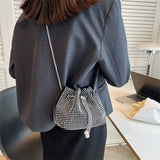 Rhinestone Bucket Handbag for Women Wedding Party