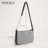 Rhinestones Shoulder Clutch Bag Women PU Leather Evening Party Purse