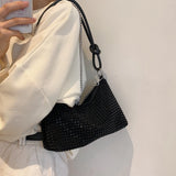 Sparkling Rhinestones Crossbody Tote Bag with Chain Shoulder Strap