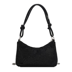 Sparkling Rhinestones Crossbody Tote Bag with Chain Shoulder Strap