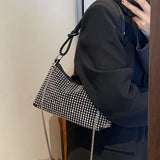 Sparkling Rhinestones Crossbody Tote Bag with Chain Shoulder Strap