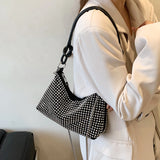 Sparkling Rhinestones Crossbody Tote Bag with Chain Shoulder Strap