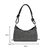 Sparkling Rhinestones Crossbody Tote Bag with Chain Shoulder Strap