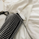 Rhinestone Underarm Bag Sparkling Chain Crossbody