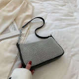 Rhinestone Shoulder Bags Women PU Leather Party Clutch Purses Handbags