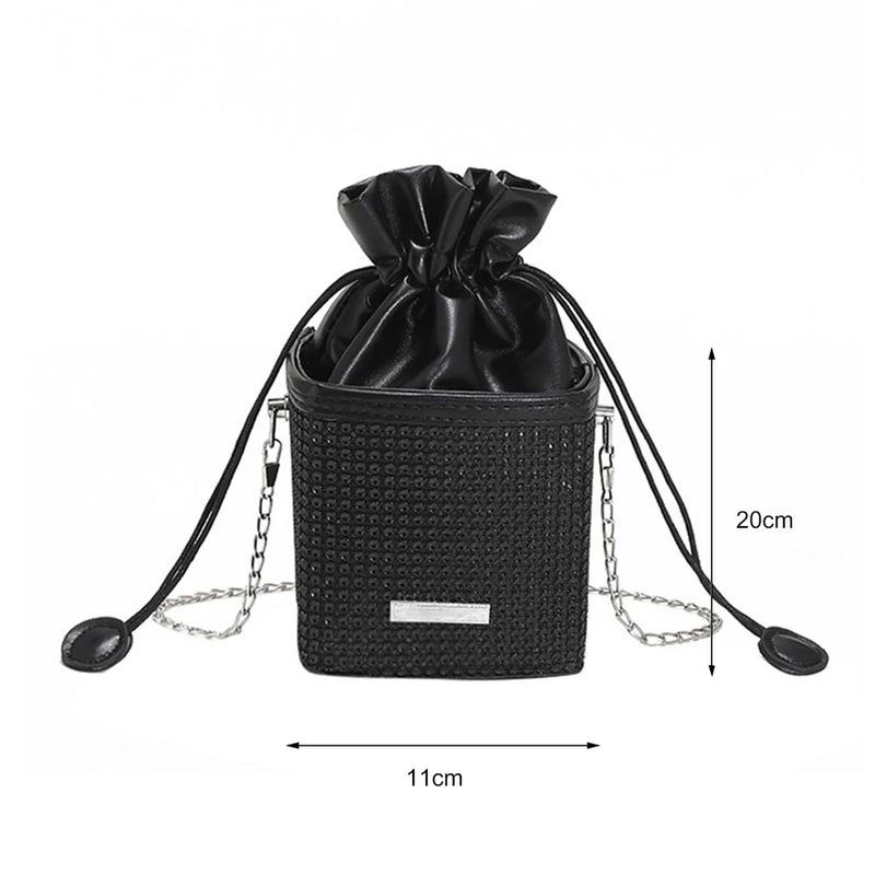 Rhinestones Shoulder Bag Diamond Drawstring Handbag