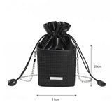 Rhinestones Shoulder Bag Diamond Drawstring Handbag