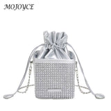 Rhinestones Shoulder Bag Diamond Drawstring Handbag