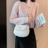 Rhombic Chain Bag Women Winter Crossbody Bag Autumn and Winter Wool Bag