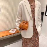 Rhombic Crossbody Bucket Bag Chain Shoulder Handbags