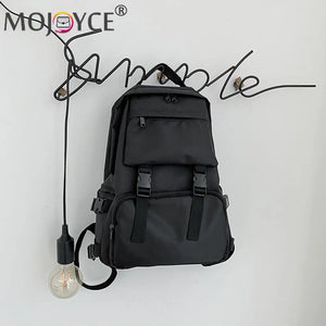 Rhombus Nylon Backpack for Student School Travel