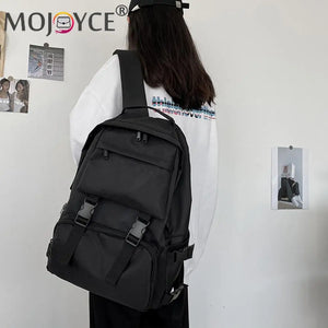 Rhombus Nylon Backpack for Student School Travel