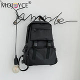 Rhombus Nylon Backpack for Student School Travel