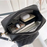 Rhombus Women's Bag PU Leather Shoulder Bag Female Versatile Zipper Crossbody Ba