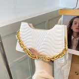 Rhombus PU Leather Shoulder Bag Solid Zipper Handbag