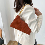 Rhombus Women's Leather Shoulder Bag Zipper Handbag