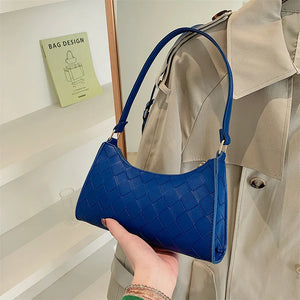 Rhombus Women's PU Leather Shoulder Bag with Zipper