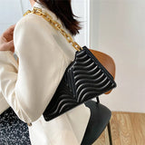 Rhombus Women's Shoulder Bag Solid Zipper Handbags