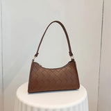 Rhombus Women's PU Leather Shoulder Bag with Zipper