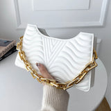 Rhombus PU Leather Shoulder Bag Solid Zipper Handbag