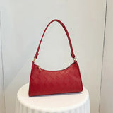 Rhombus Women's PU Leather Shoulder Bag with Zipper