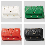 Quilted Rivet Crossbody Bag for Women - Small Flap Purses
