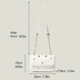 Quilted Rivet Crossbody Bag for Women - Small Flap Purses