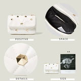 Quilted Rivet Crossbody Bag for Women - Small Flap Purses