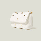 Quilted Rivet Crossbody Bag for Women - Small Flap Purses