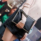 Rivet High Leather Handbag Crossbody Shoulder Bag Envelope Clutch