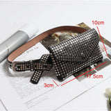 Rivet Fanny Pack Small Women Waist Bag Phone Pouch Punk Belt Bag