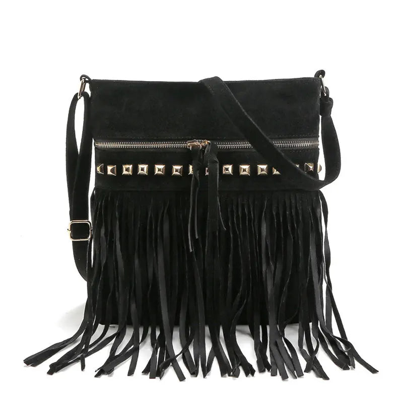 Rivet Tassel Women Bags Shoulder Messenger Bags Crossbody Bolsa