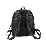 Rivet Women Backpacks Washed Leather Student School Bag