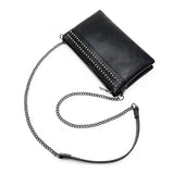 Rivet Women Crossbody Bag PU Leather Wrist Strap Clutch Purses