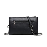 Rivet Women Crossbody Bag PU Leather Wrist Strap Clutch Purses