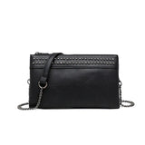 Rivet Women Crossbody Bag PU Leather Wrist Strap Clutch Purses
