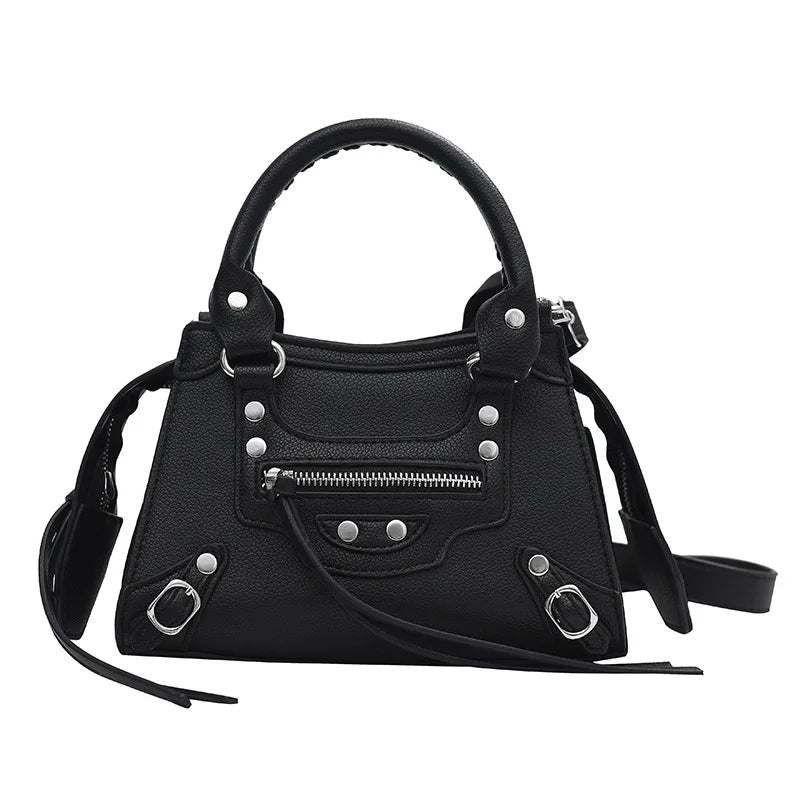 Rivet Women Handbags PU Leather Shoulder Bag Y2K Accessories