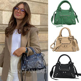 Rivet Women Handbags PU Leather Shoulder Bag Y2K Accessories