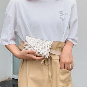 Rivets Waist Pack Fanny Pack Small Women Waist Bag Punk Style Belt Bag