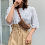 Rivets Waist Pack Fanny Pack Small Women Waist Bag Punk Style Belt Bag