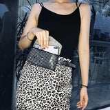Rivets Waist Pack Fanny Pack Small Women Waist Bag Phone Pouch Punk Belt Bag