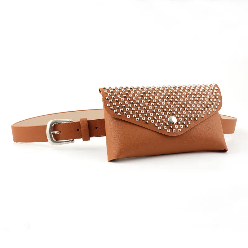 Rivets Waist Pack Fanny Pack Women Waist Bag Phone Pouch