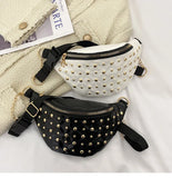 Rivets Waist Pack Fanny Pack Small Women Waist Bag Phone Pouch