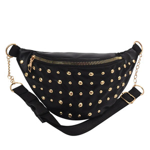 Rivets Waist Pack Fanny Pack Small Women Waist Bag Phone Pouch